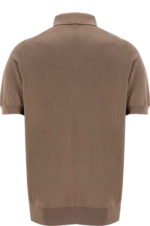 Fashion for Men Fedeli Coffee Brown Cotton Polo Shirt