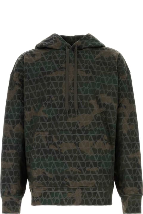 الملابس لـ القسم الرجالي Valentino Garavani Printed Cotton Blend Oversize Sweatshirt