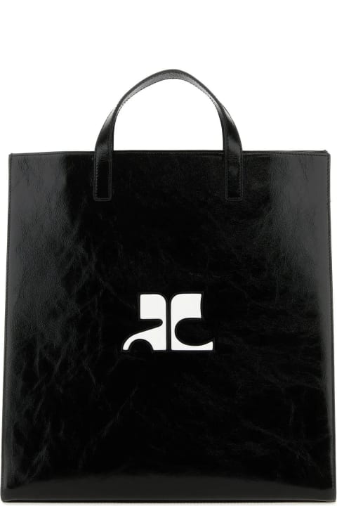 Courrèges Bags for Women Courrèges Black Leather Heritage Shopping Bag