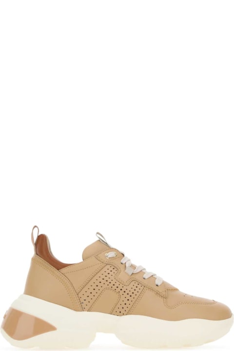 Shoes Sale for Women Hogan Camel Leather Interaction Sneakers