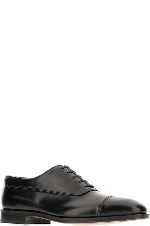 Ferragamo Shoes for Men Ferragamo Black Leather Lace-up Shoes