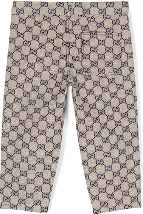 Bottoms for Baby Girls Gucci Gucci Kids Trousers Beige