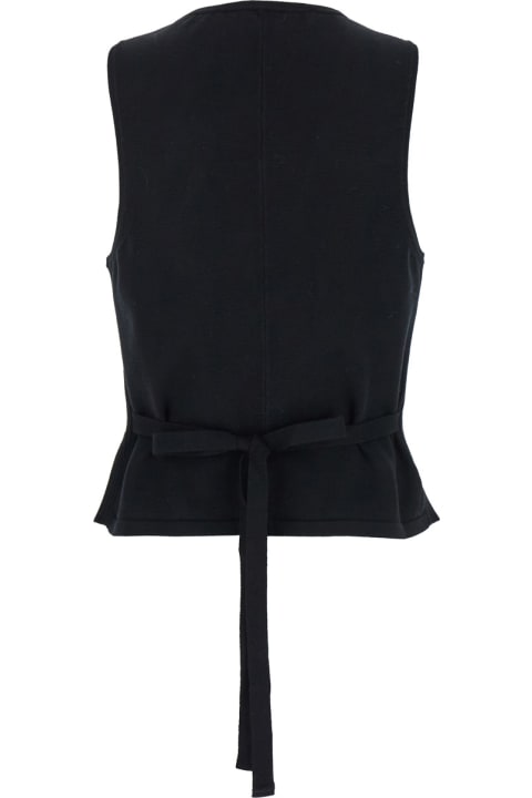 Federica Tosi Coats & Jackets for Women Federica Tosi Black Sleeveless Vest With V Neck In Viscose Blend Woman