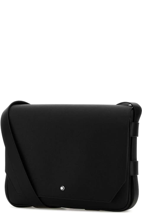 Montblanc for Kids Montblanc Black Leather Messenger Crossbody Bag