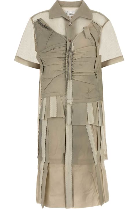 Maison Margiela for Kids Maison Margiela Cappuccino Mesh Shirt Dress