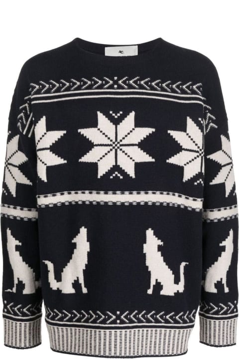 Etro Sweaters for Men Etro Embroidered Cotton Sweater