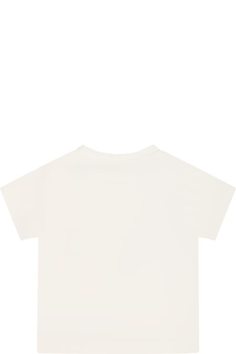 ベビーボーイズ トップス Versace White T-shirt For Baby Girl With Logo
