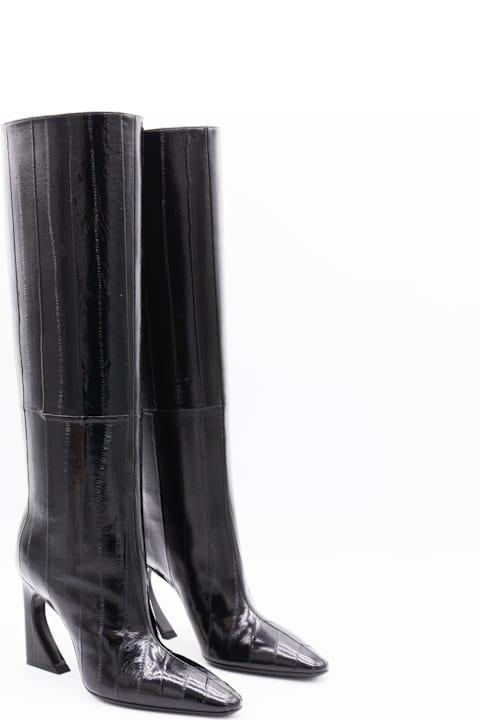 Fendi Black Leather Arco Boots