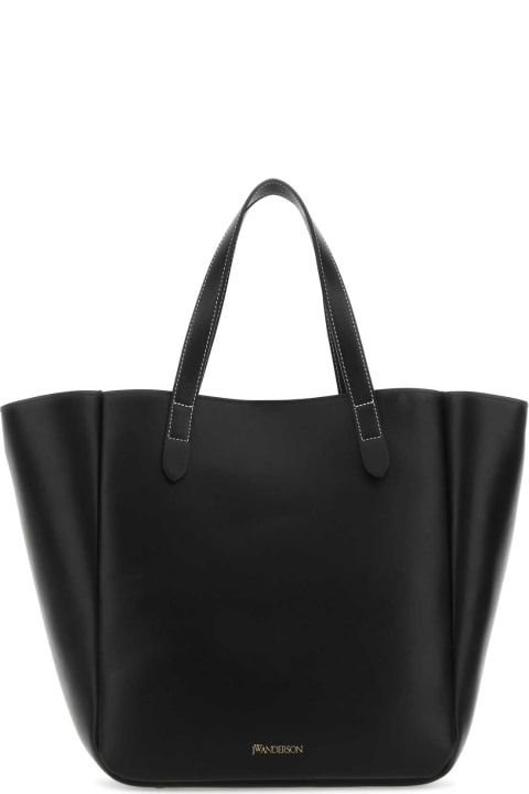 ウィメンズ J.W. Andersonのバッグ J.W. Anderson Black Leather Shopping Bag