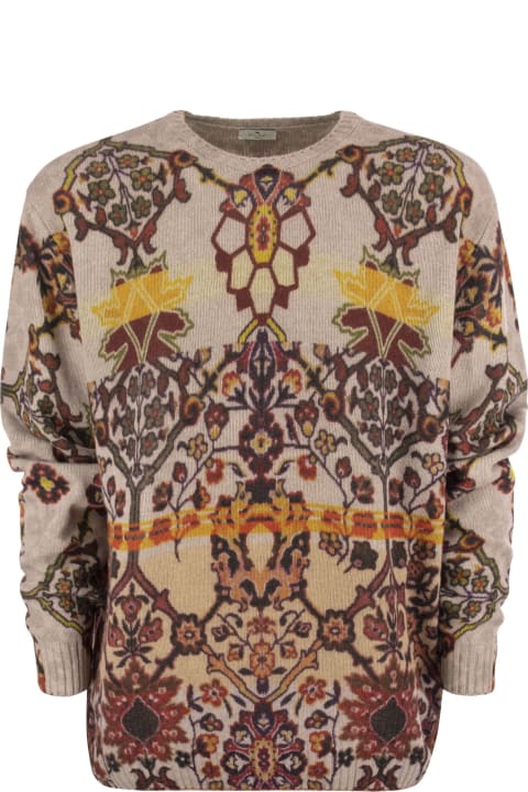 Etro Sweaters for Men Etro Virgin Wool Sweater With Print
