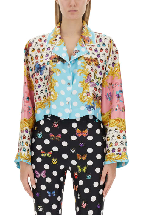 Versace Clothing for Women Versace Multicolored Silk Shirt