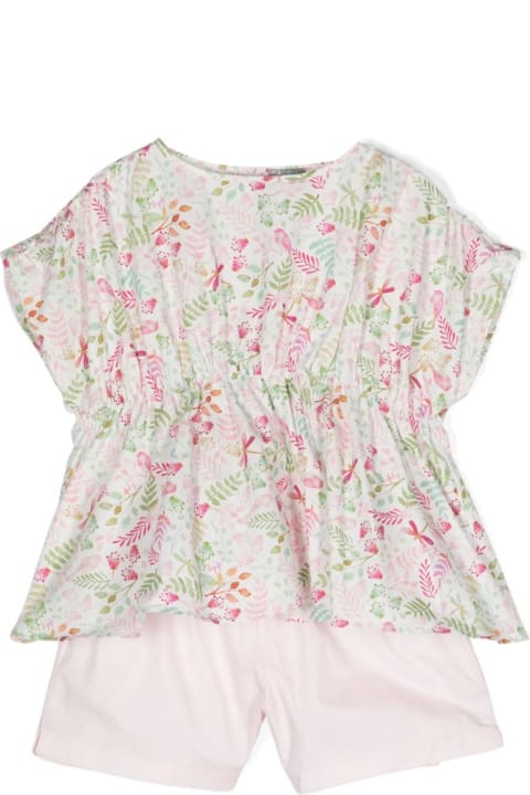 Dresses for Girls Il Gufo Set With Exclusive Print In Pink Pepper Colour