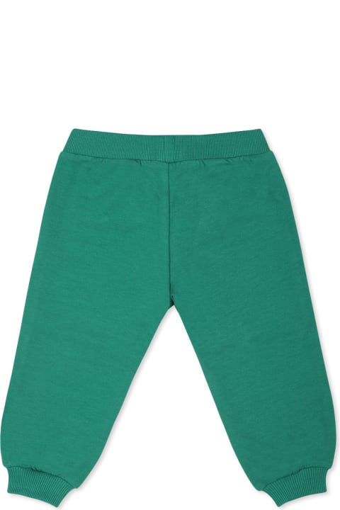 Bottoms for Baby Boys Moschino Green Trousers For Babykids With Logo