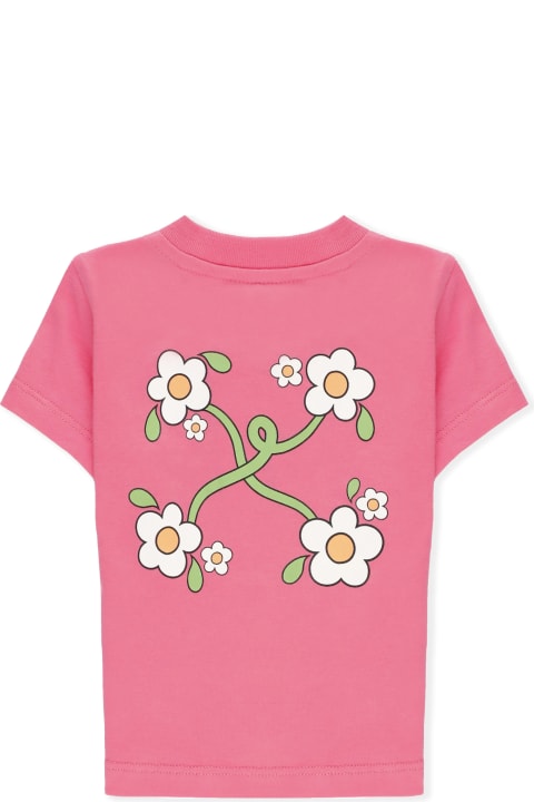 Off-White T-Shirts & Polo Shirts for Baby Girls Off-White Funny Flowers T-shirt