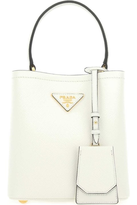 Prada for Women Prada White Leather Small Panier Handbag