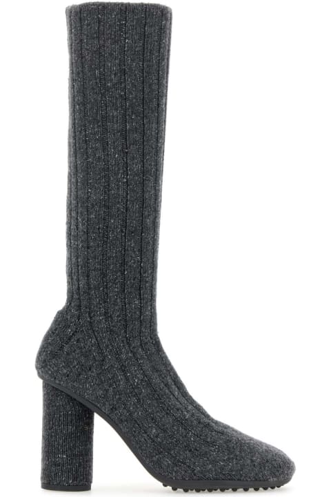 Boots for Women Bottega Veneta Melange Grey Fabric Atomic Ankle Boots