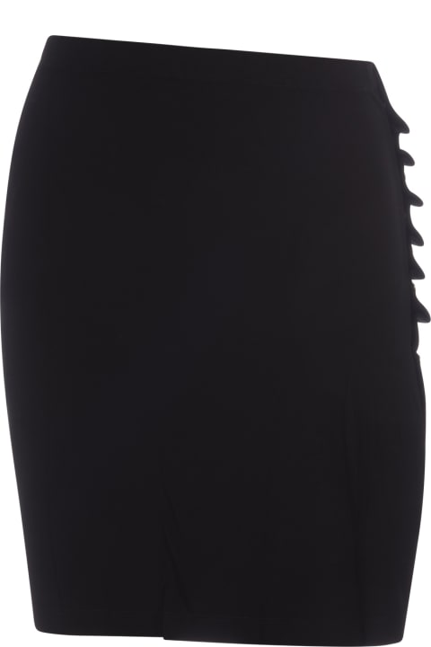 Paco Rabanne Skirts for Women Paco Rabanne Black Stretch Jersey Pleated Mini Skirt