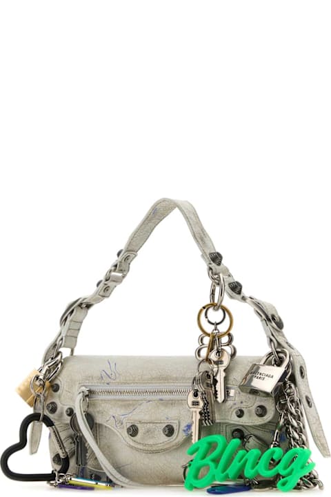 Balenciaga Totes for Women Balenciaga White Leather Small Le Cagole Shoulder Bag