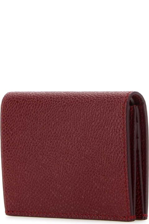 メンズ Thom Browneの財布 Thom Browne Tiziano Red Leather Card Holder