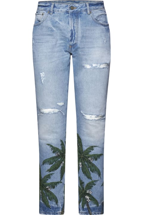 Palm Angels for Men Palm Angels Palm Tree Print Jeans