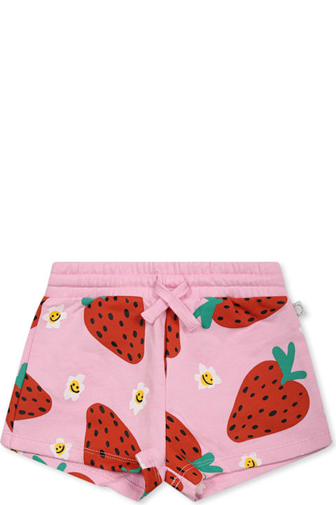 インテリア Stella McCartney Kids Pink Shorts For Baby Girl With Strawberry Print