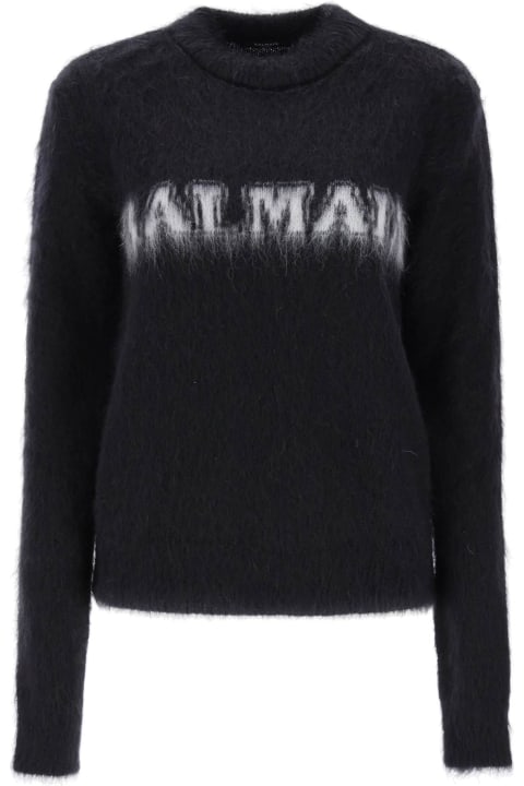 Balmain Clothing for Women Balmain Brushed Mohair Logo Sweater