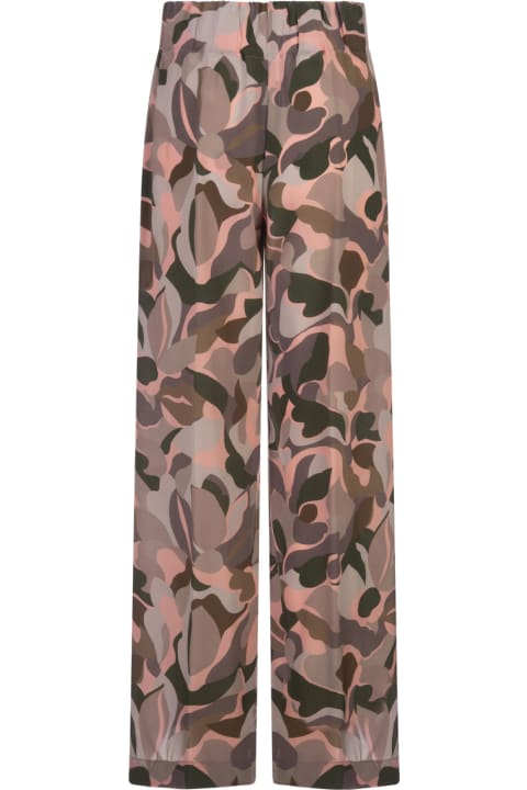 Aspesi Pants & Shorts for Women Aspesi Multicoloured Printed Silk Crepe De Chine Trousers