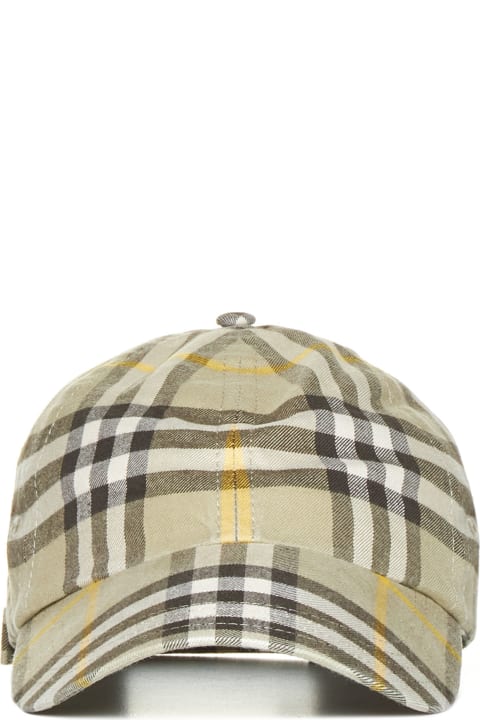 Hats for Men Burberry Baseball Cap With Check Print