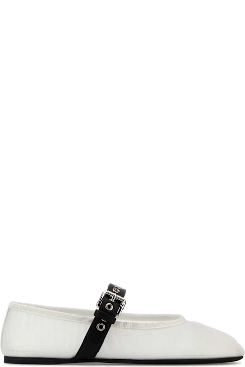 Miu Miu White Mesh Ballerinas