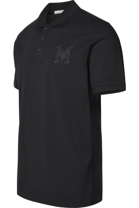 Moncler Topwear for Men Moncler Polo Shirt In Blue Cotton