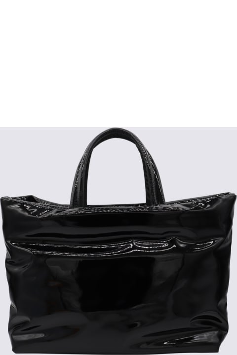 Bags for Men Saint Laurent Black Patent And Canvas Maxi Tote