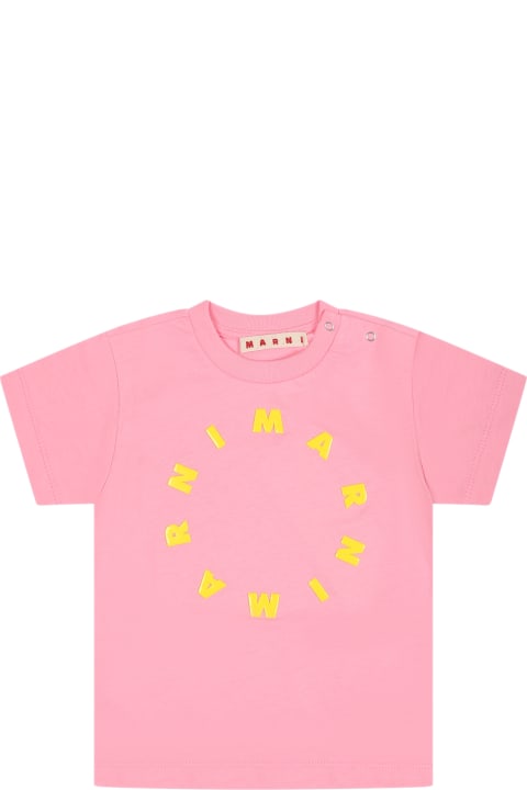 Marni T-Shirts & Polo Shirts for Baby Girls Marni Pink T-shirt For Girl With Logo