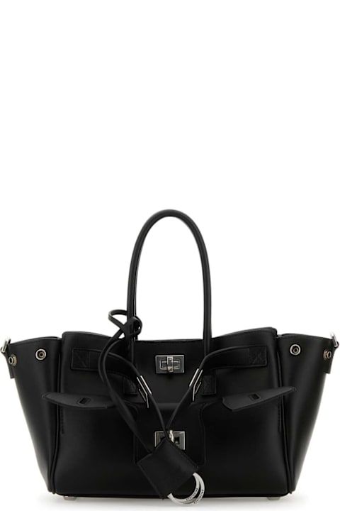 Balenciaga for Women Balenciaga Black Leather Carry All Bel Air Shopping Bag