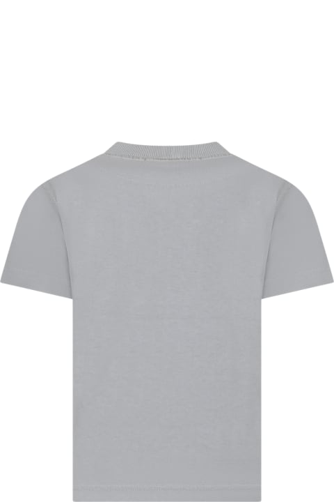 Stone Island Junior T-Shirts & Polo Shirts for Boys Stone Island Junior Grey T-shirt For Boy With Logo