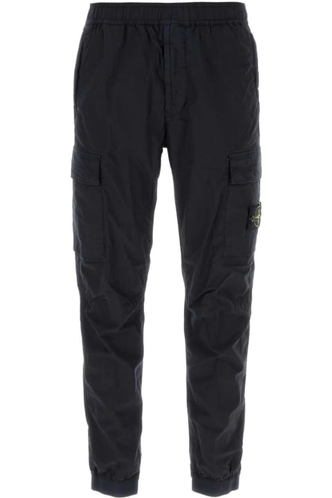 Pants for Men Stone Island Midnight Blue Stretch Cotton Cargo Pant