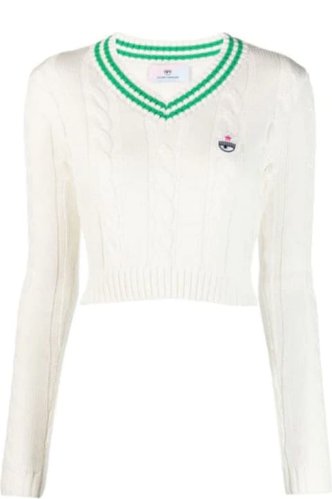 Chiara Ferragni Sweaters for Women Chiara Ferragni Chiara Ferragni Sweaters White