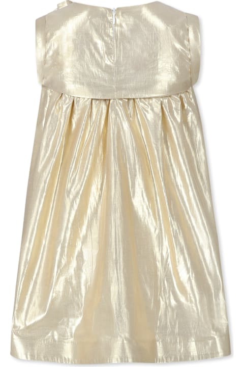 Dresses for Girls Karl Lagerfeld Kids Gold Dress For Girl With Flower
