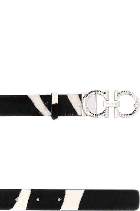 Homeware Ferragamo Printed Calf Hair Reversible Belt