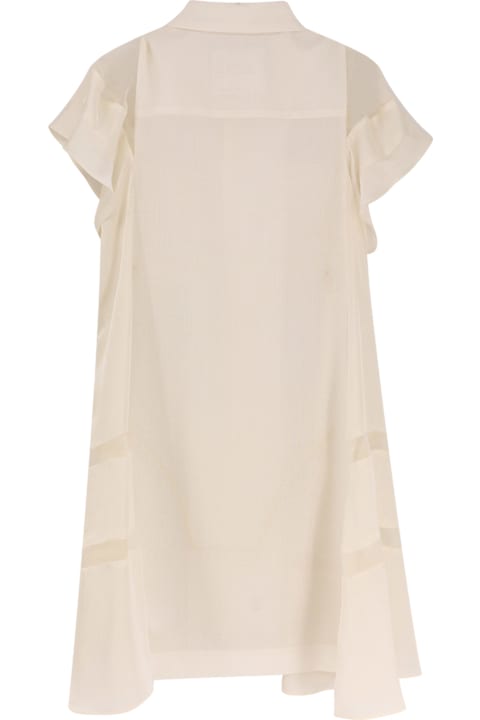 Sacai for Women Sacai Chemisier Dress With Voile And Satin Inserts