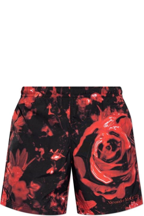 Alexander McQueen Pants for Men Alexander McQueen All-over Printed Swim Shorts
