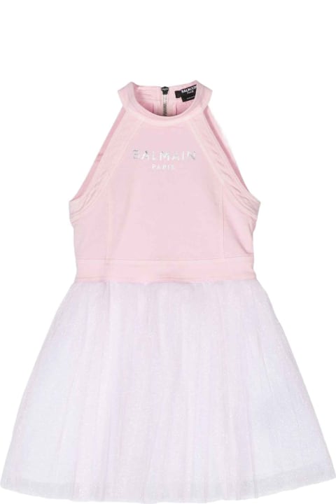 Dresses for Girls Balmain Pink Dress Girl