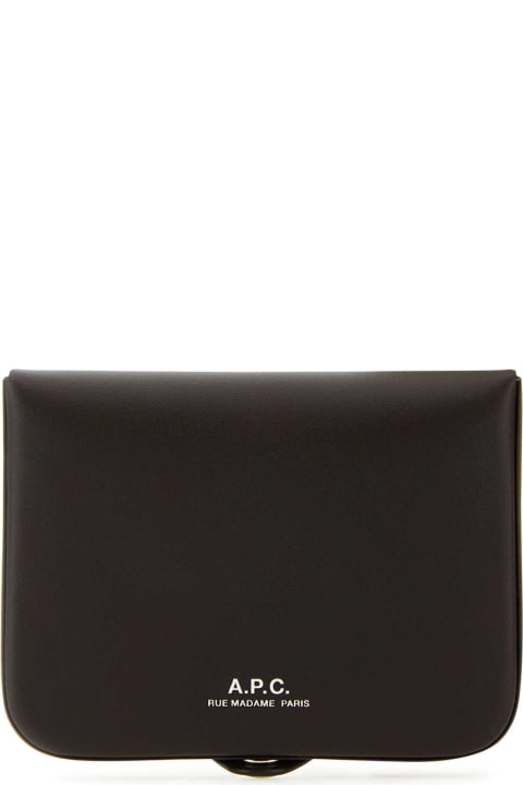 A.P.C. for Men A.P.C. Dark Brown Leather Card Holder