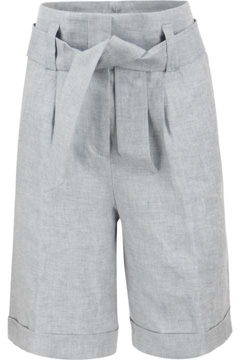 Peserico Pants & Shorts for Women Peserico High Waisted Linen Short