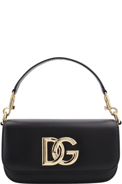Dolce & Gabbana Totes for Women Dolce & Gabbana 3.5 Logo Plaque Small Shoulder Bag