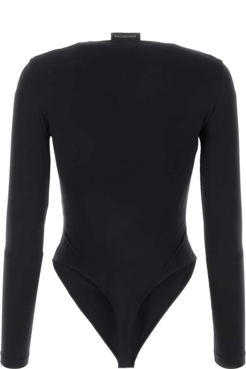 Fashion for Women Balenciaga Black Jersey Outside Loop Bodysuit