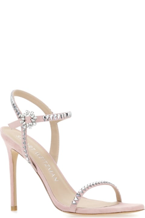 Homeware Stuart Weitzman Pink Suede Gemcut 100 Sandals