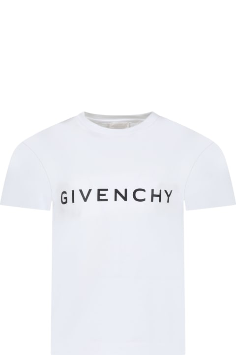 Givenchy White T-shirt For Kids With Logo