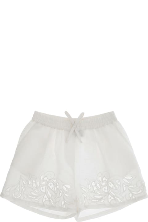 Fashion for Women Ermanno Scervino Junior White Shorts With Embroidery