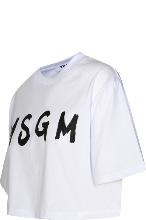 Fashion for Women MSGM White Cotton T-shirt MSGM
