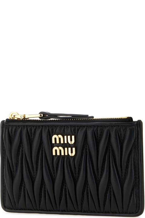 Miu Miu for Women Miu Miu Black Leather Card Holder